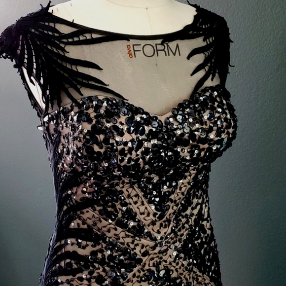 Beaded Black Formal Gown - Picture 3 of 14